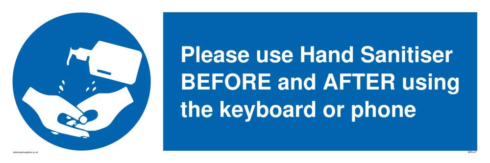 Please use Hand Sanitiser BEFORE and AFTER using the keyboard or phone