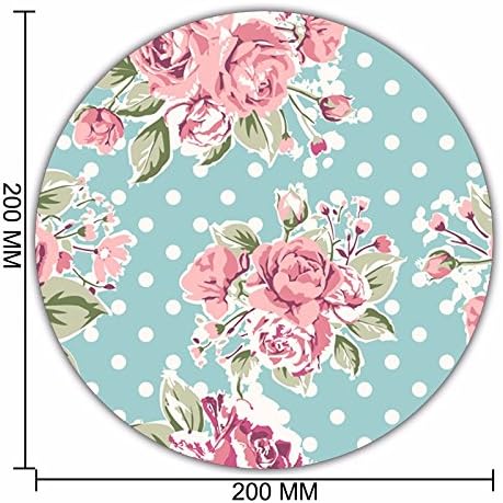 Non-Skid Rubber Pad Personalized Round Desktop Mousepad, Retro Rose Flower design