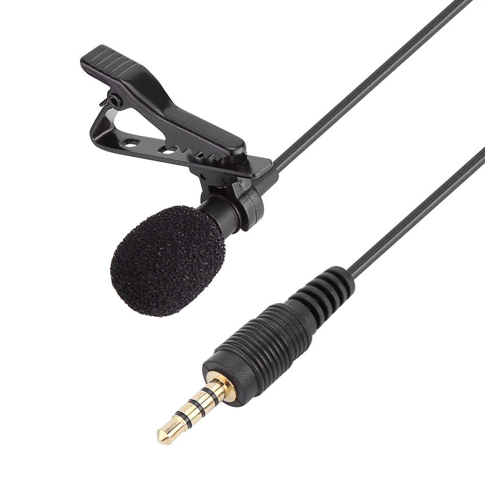 Clip-on Microphone,3.5mm Male Lapel Condenser Hands free Mic Compatible with Anroid