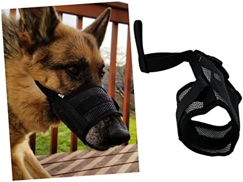 Simply Pure Products Large dog muzzle, breathable mesh for safety and comfort, dog muzzle prevent biting, chewing, barking and licking. Adjustable for maximum comfort (L)