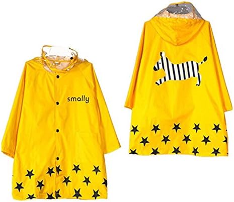 Kid Rain Coat, Cartoon Children Waterproof Raincoat, Lightweight for Ages 3-12 Years Old Girls and Boys 4 Size