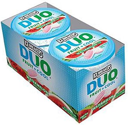 Ice Breakers Duo Fruit + Cool Watermelon Flavor Sugar Free Mints 8 - 1.3 Oz Tins