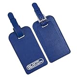 (Navy Blue) Stylish Leather ID Tags Business Card Holder for Luggage Baggage ID Travel Identifier for DJ Equipment Travel Bag Flight Case ID Name Suitcase Label Sports Bag New Gift