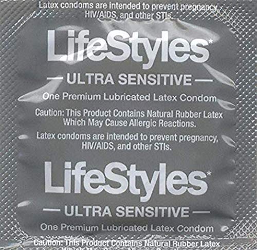 Lifestyle Ultra Sensitive Premium Lubricated Latex Condom - Includes Exclusive Condom Wallet & Bonus Condom (100 Count)