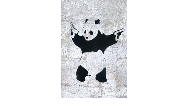 Amazon Com Banksy Panda Guns Graffiti Poster De Papel Mide 23 4 X 16 5 In Aprox Hogar Y Cocina