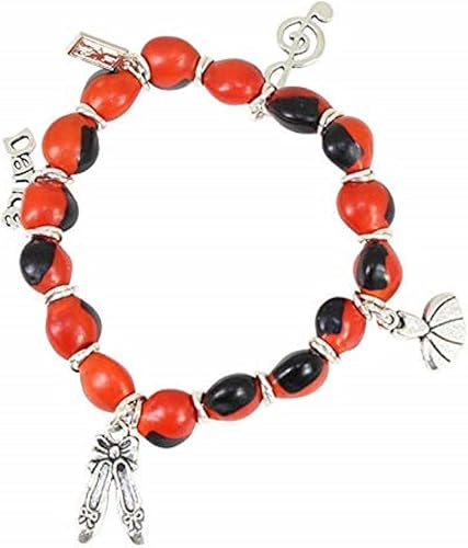 Amazon ペルー ギフト バレリーナ ダンサー マルチチャーム ストレッチブレスレット 意味のある幸運 繁栄 愛 幸福 Huayruro 種 Evelyn Brooksによる手作り ブレスレット 通販