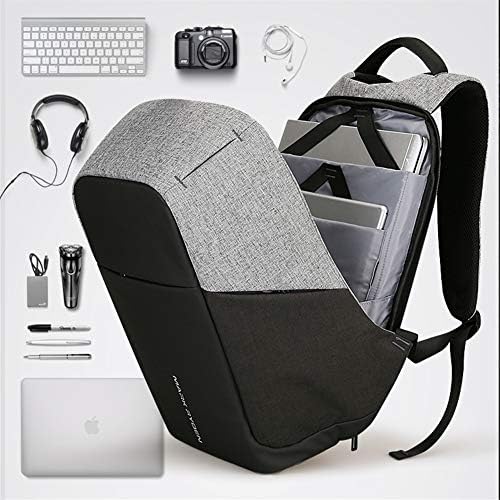 HIJIN Multifunction Laptop Backpacks Usb Charging Men 15Inch For Teenager Fashion Male Leisure Travel Backpack Anti Thief Water Resistant,Graya [Energy Class A]
