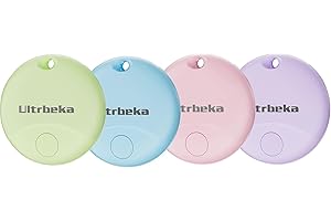 Ultrbeka Air Tag-4 Pack Bluetooth Item Finder for iPhone – MFi Certified Smart Tracker Compatible with Apple Find My, Replaceable Battery, IP67 Waterproof Key Finder for Keys, Wallet, Luggage