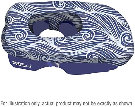 PODillow Be Worry Free! The Innovative FACE-Down Pillow with Pocket-Navy Blue