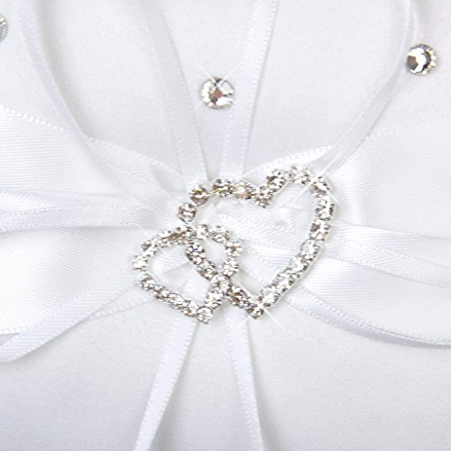Potelin Ring Pillow Wedding Ring Bearer Cushion White 15 cm x 15 cm