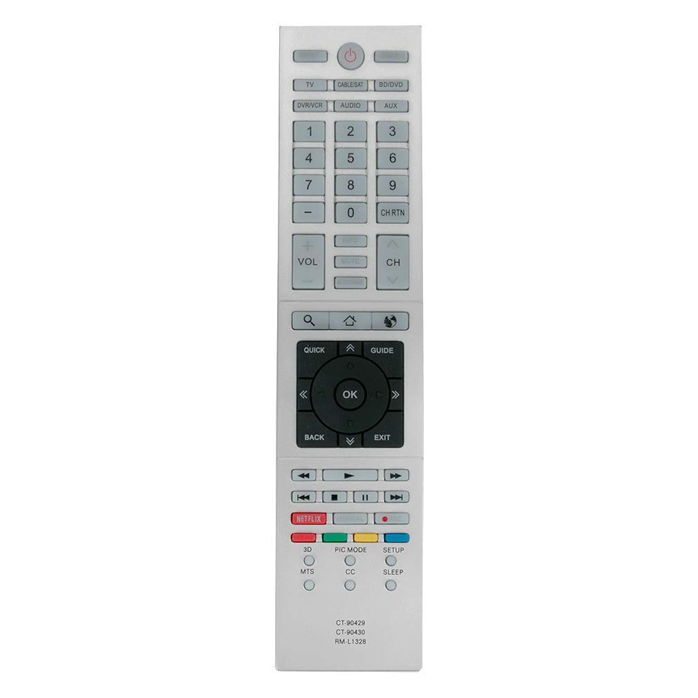 VINABTY CT-90429 C90430 RM-L1328 Remote Control Replaced for Thoshiba with NETFLIX 40L6363DG 50L4363DG 40L7363DN 40L7365DB 40L7365DN 39L4333DG 40L7363D 40L7363DG