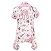 Silvercell Cute Pet Dog Cotton Pajamas Cartoon Pattern Coat T-Shirt Cat Clothes Pink XL
