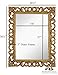 Antique Gold Ornate Baroque Frame Mirror | Elegant Old World Feel Beveled Plate Glass Mirrored Design | Hangs Horizontal or Vertical (28.5