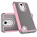 Tekcoo Case Compatible with LG Phoenix 3/LG Fortune/LG LV1/Risio 2/K4 2017, [Tmajor] Shock Absorbing Rubber Silicone Plastic Scratch Resistant Defender Bumper Sturdy Cute Hard Cases Cover [Baby Pink]