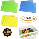Produce Life Extender Liner Pack Of 6 By Ishode: Fruit And Vegetable Preserver For Refrigerator Drawers And Shelves, Keeps Veggies Fresh And Healthy, Prevents Food Spoilage And Mildew