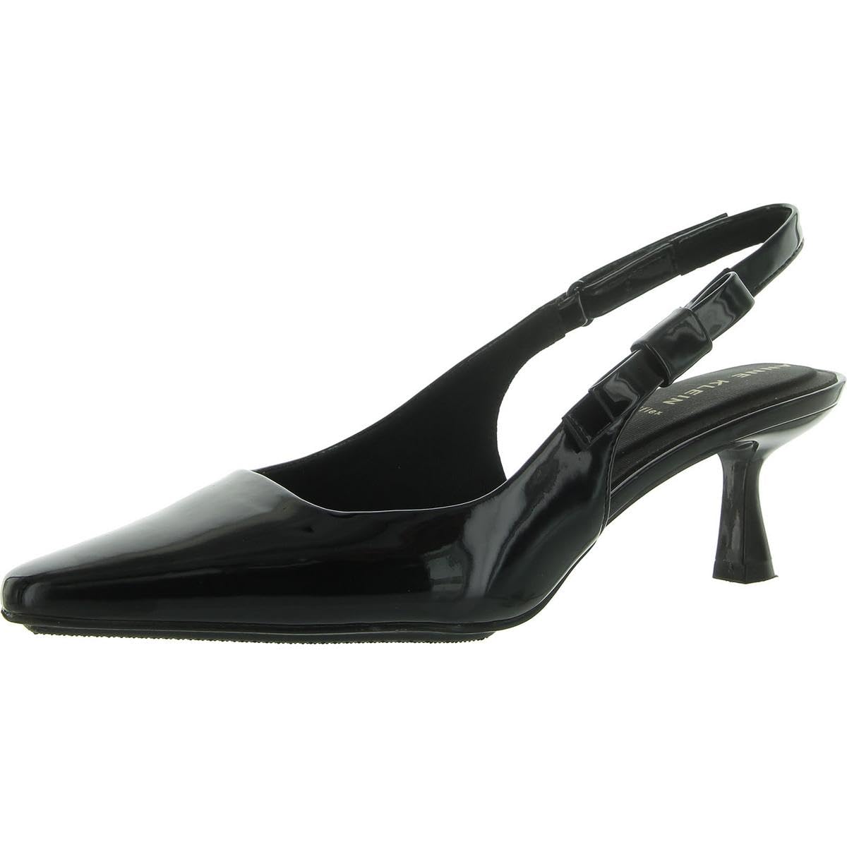 Anne Klein Women’s Slingback Heel Pump Carmel, Black Patent, 11 W