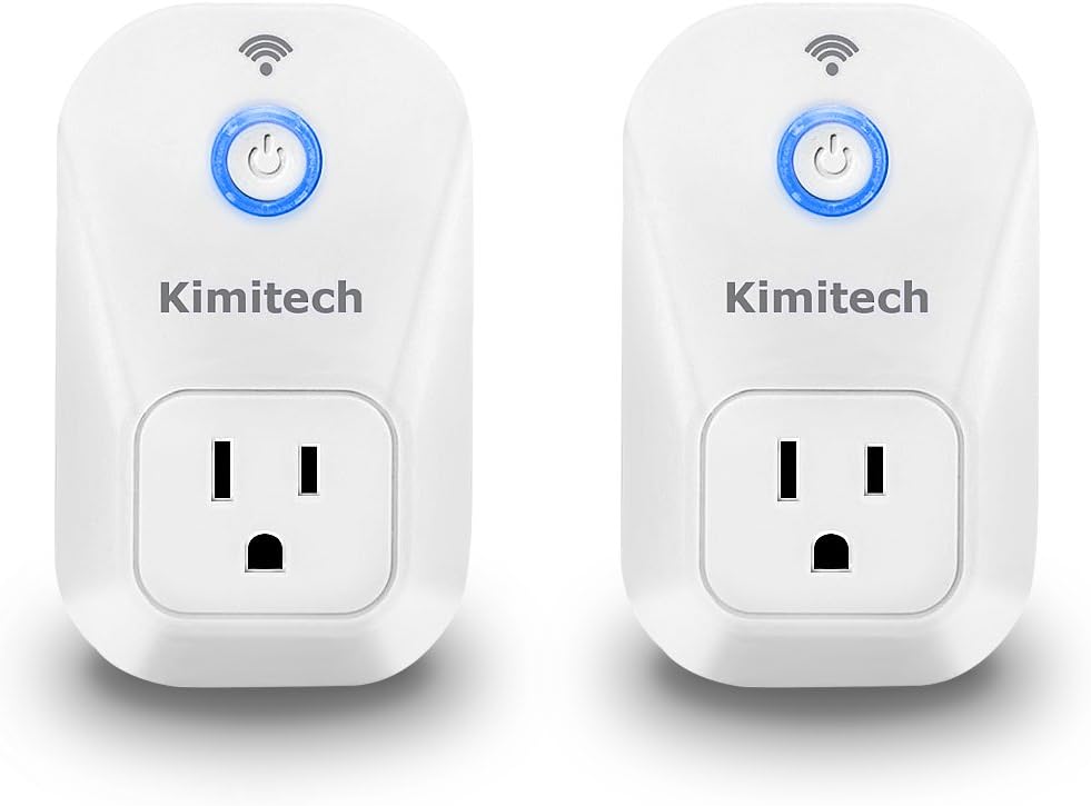 Kimit Smart Plug, Work with Alexa, no Hub Required, Control Appliances anywhere, Compatible with Both Apple and Android devices, 2 packs