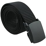 Samtree Nylon Web Belts for Men,Military Style Belt Plastic Automatic Buckle(Black)