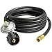 Onlyfire Universal QCC1 Low Pressure Propane Regulator with 12 ft hose for Most LP Gas Grill, Patio Heater and Fire Pit Table, 3/8
