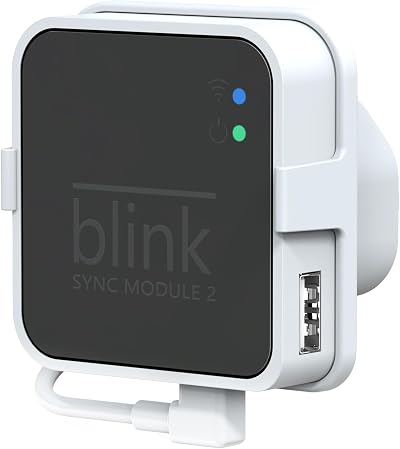 Dunear Outlet Mount for Blink Sync Module 2 White Cardboard Short USB Cable