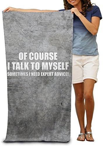 Of Course I Talk To Myself Men's Beach Towel, Pool Towel ,Sport Towel,Thick, Soft, Quick Dry, Lightweight, Absorbent