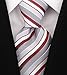 Scott Allan Collection Burgundy and Gray Necktie for Men - Jacquard Woven Striped Tie - Burgundy Red & Grey Wedding Ties