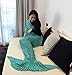 Handmade Mermaid Tail Blanket Crochet , T-tviva All Seasons Warm Knitted Bed Blanket Sofa Quilt Living Room Sleeping Bag for Kids and Adults(72.8
