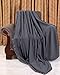 Utopia Bedding Fleece Blanket Queen Size Grey Soft Cozy Sateen Bed Blanket Microfiber