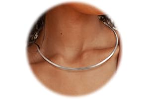 Sanfenly Choker Collar for Women 14K Gold Plated Silver Stainless Steel Metal Collar Choker Necklace Statement Open Cuff Bangle Necklace for Women