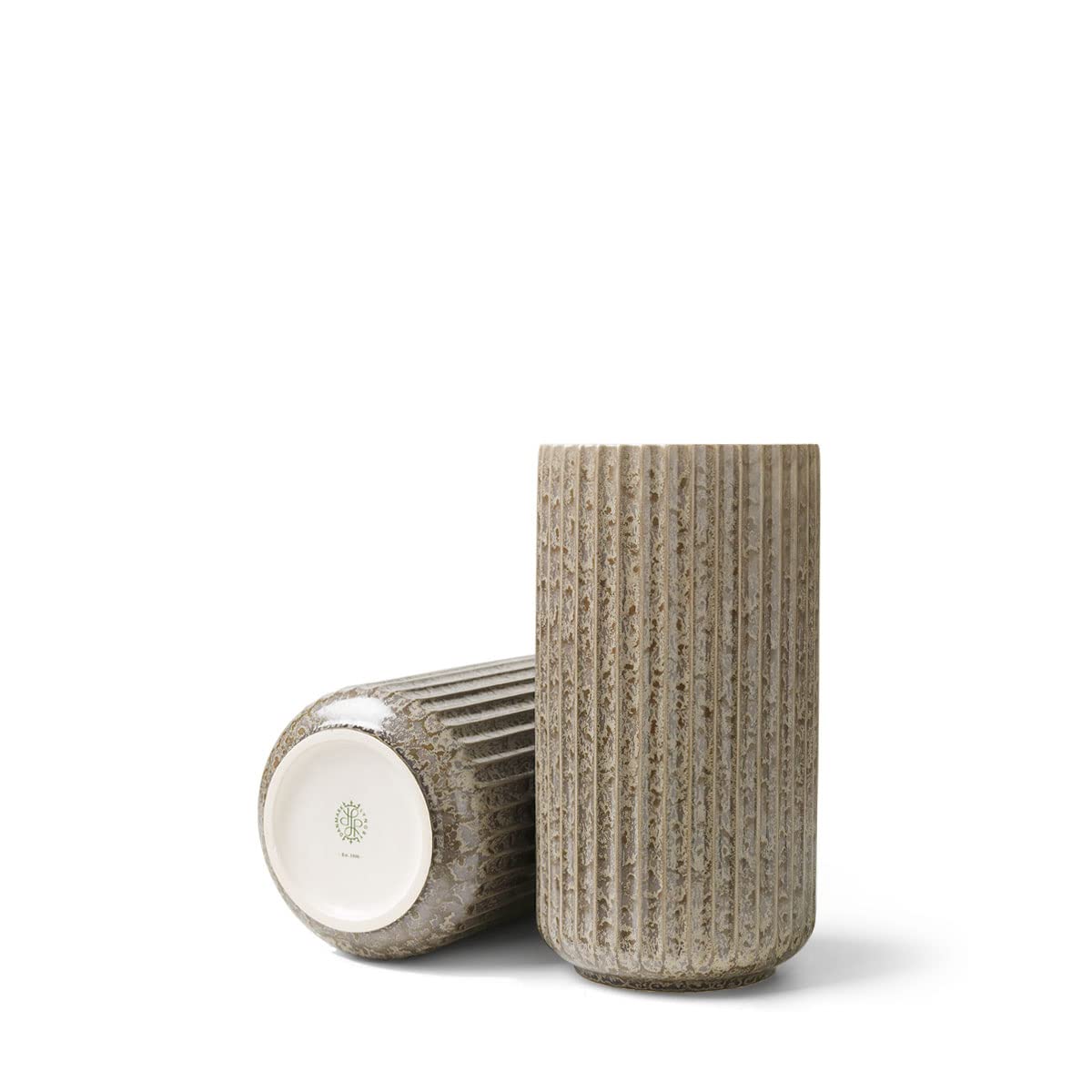 Lyngby Porcelæn Radiance Vase H20.5 cm Lyngby Classic Grooves, Grey