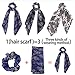 6Pcs Floral Print Hair Scrunchies Satin Elastic Hair Bands Hair Scarf Bohemian Style Ponytail Holder Ties Vintage Hair Accessories for Women Girls