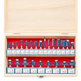Hiltex 10108 Tungsten Carbide Router Bit Set, 24 Piece | 1/4-Inch Shank