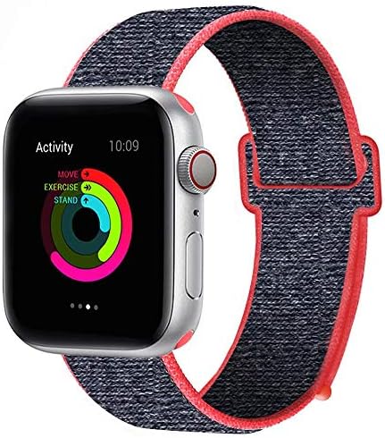 HILIMNY Compatible for Apple Watch Band 38mm 40mm 42mm 44mm, Soft Nylon Sport Loop, with Hook and Loop Fastener, Replacement Band Compatible for iWatch Series 1/2/3/4/5