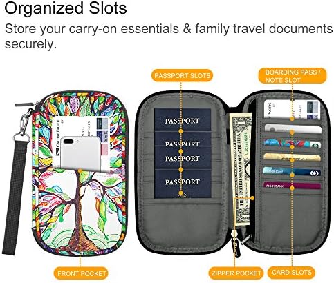 Family Passport Holder, Fintie RFID Blocking Zipper Case Document Organizer, Love Tree 5 Family Passport Holder, Fintie RFID Blocking Zipper Case Document Organizer, Love Tree