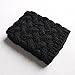 FAYBOX Short Women Crochet Boot Cuffs Winter Cable Knit Leg Warmers Black