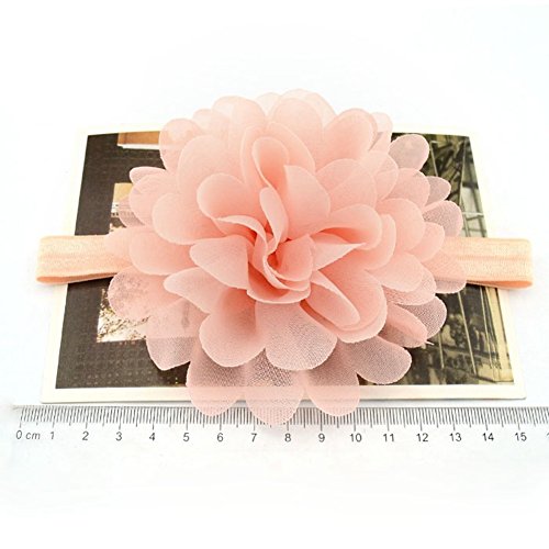 Baby Headbands Turban Knotted, Girl's Hairbands for Newborn,Toddler and Childrens (Chiffon Flower of 12) - Thumbnail 3