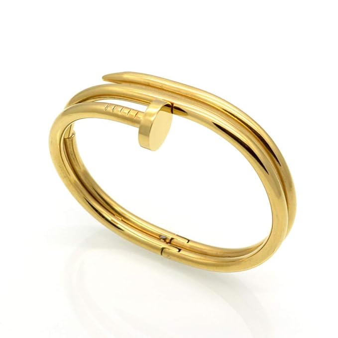 HSNZZPP Armbänder Für Damen Doppelter RingNagelArmbandTitanstahl