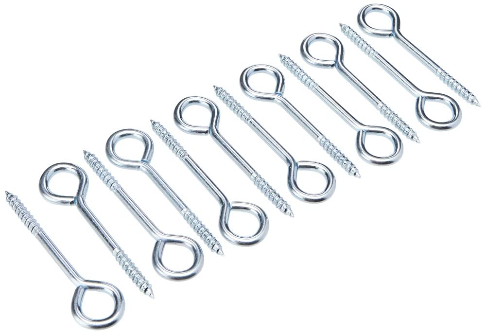Merriway BH00132 (12 Pcs) Screw-In Vine Eye, 75 mm (3 inch) Zinc Plated - Pack of 12 Pieces