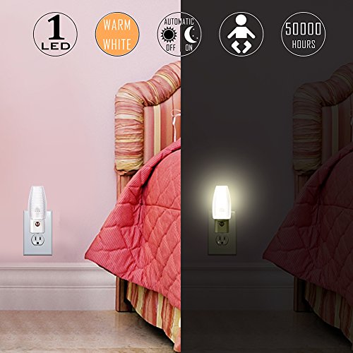 Emotionlite Pack of 4 Plug in LED Night Light with Dusk to Dawn Sensor Kids Nursery Light Warm White 2700K Classic Kit