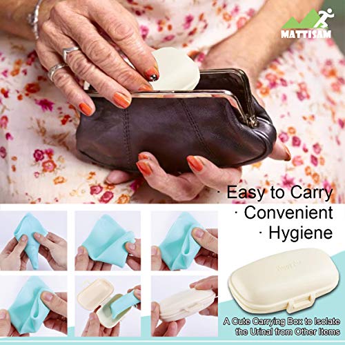 MattiSam Portable Female Urination Device, Discreet Reusable Urinal Funnel | Free Carrying Case, Disposable Urine Bags | Lets You Pee Standing Up, Leakproof, Ideal for Camping, Outdoor, Pregnant Women