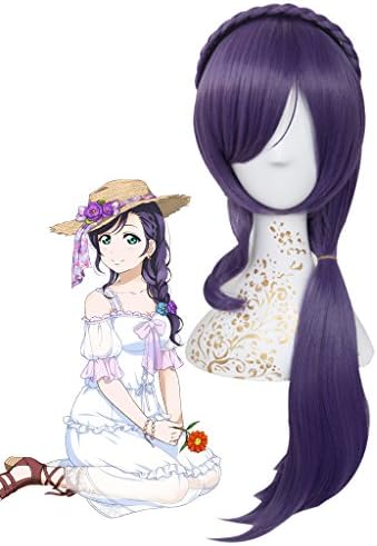 Uwowo Long Braids Hairs Purple Wig Anime Tojo Nozomi Cosplay Costume Wigs
