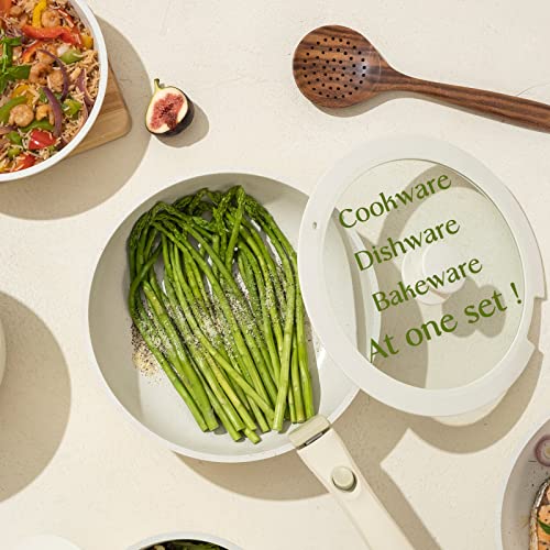 CAROTE 5 Piece Nonstick Cookware Sets, Granite Non Stick Pots and Pans