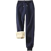Flygo Women's Sherpa Fleece Lined Joggers Sweatpants Winter Warm Pants with Pockets (XS-2XL)