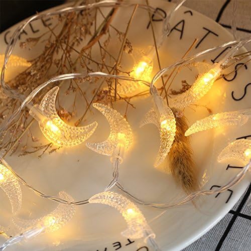 40 LED Moon Mini String Lights For Patio Garden Holiday Gardens, Homes, Bedroom, Wedding, Ramadan, Mother's Day Party and Holiday Decor (Warm white light)