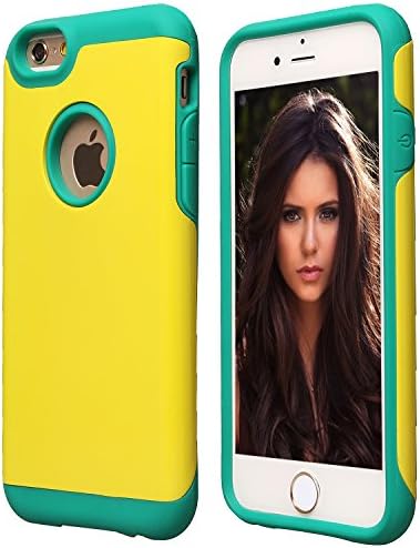 iPhone 6S Case, iPhone 6 Case, Drvan Dual Layer Shock Absorbing Hybrid Impact Defender Cover Shell Armor Rubber Case for Apple iPhone 6 / iPhone 6S 4.7 inch - Yellow/green