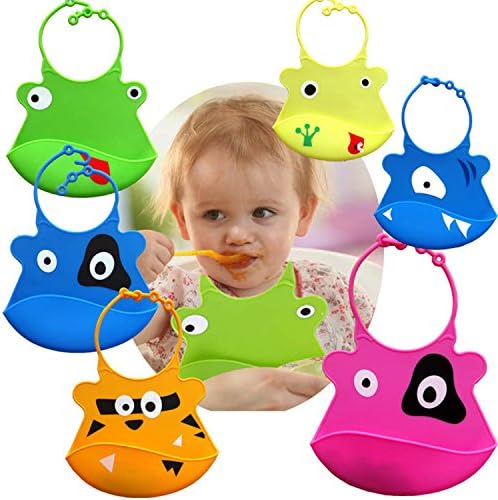 Valenla Bib Newborn Toddler Baby Bandana Bibs Silicone Waterproof Animal Baby Bib For Boy And Girl white