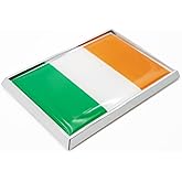 Perdecor Ireland Flag Sticker Irish Emblem Decal Car Chrome Flags, 2 Pack, 3 x 2 inches