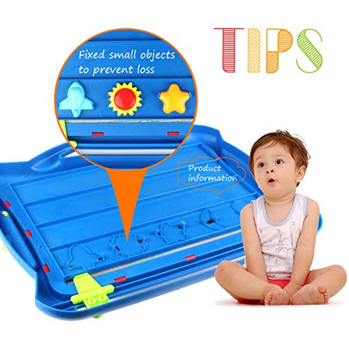 AMOSTING Magnetic Drawing Board, Travel Doodle Board Doodle Sketch Pad, Drawing Boards for Kids Travel Toys Scribble Board with Funny Stamps