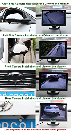 Car HD Blind Spot Side View Camera with Auto-dimming LEDs, NO Guide Line, NO Drilling, Mirror/Non-Mirror Image Adjustable Easy Installation