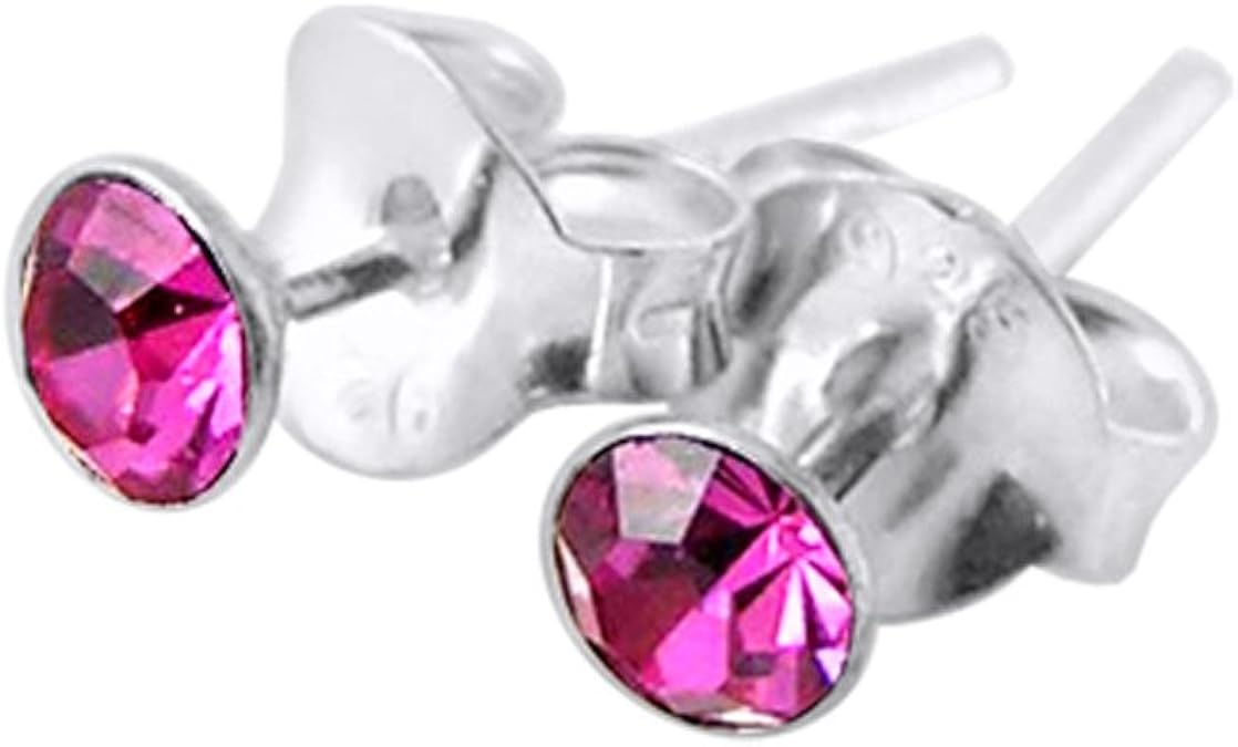 3MM Round Set Rose Zircon Crystal OCTOBER Birthstone 925